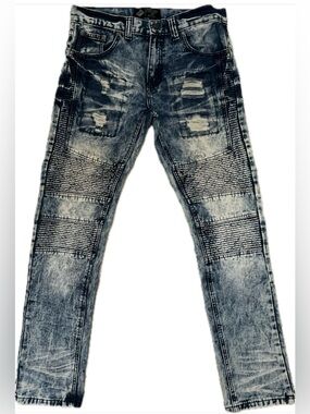 🔥 Road Narrows Distressed Moto Jeans - Men’s Size 30 - Bold Streetwear